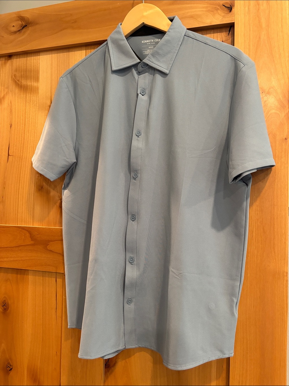 Kenneth Cole Men’s Casual Short-Sleeve Button-Down Shirt - Light Blue